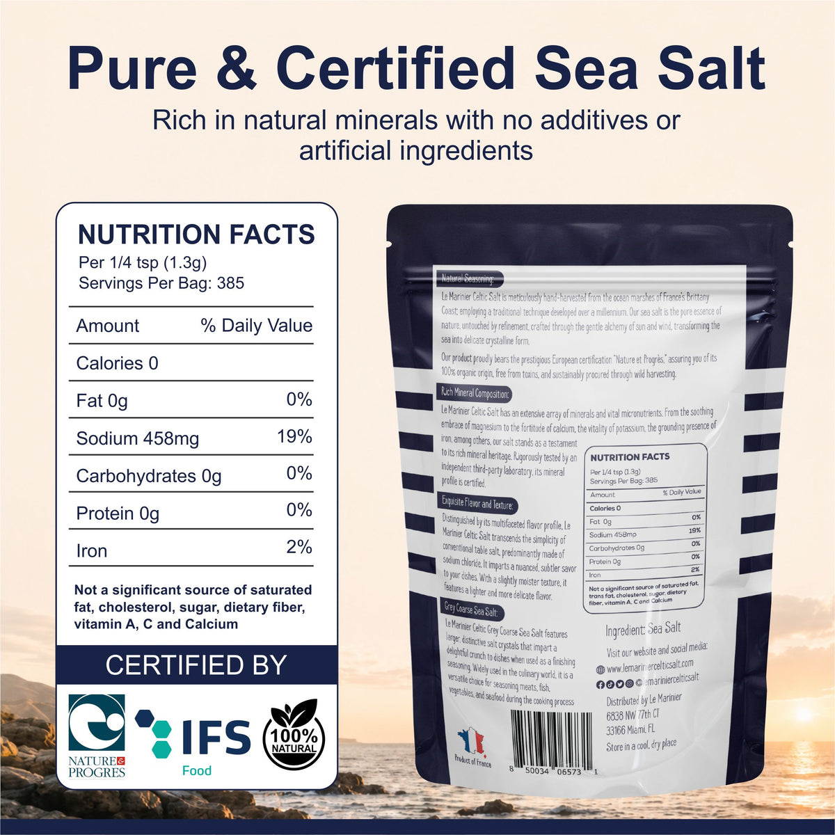 Le Marinier Celtic Salt Grey Coarse - 1.1lb / 500g