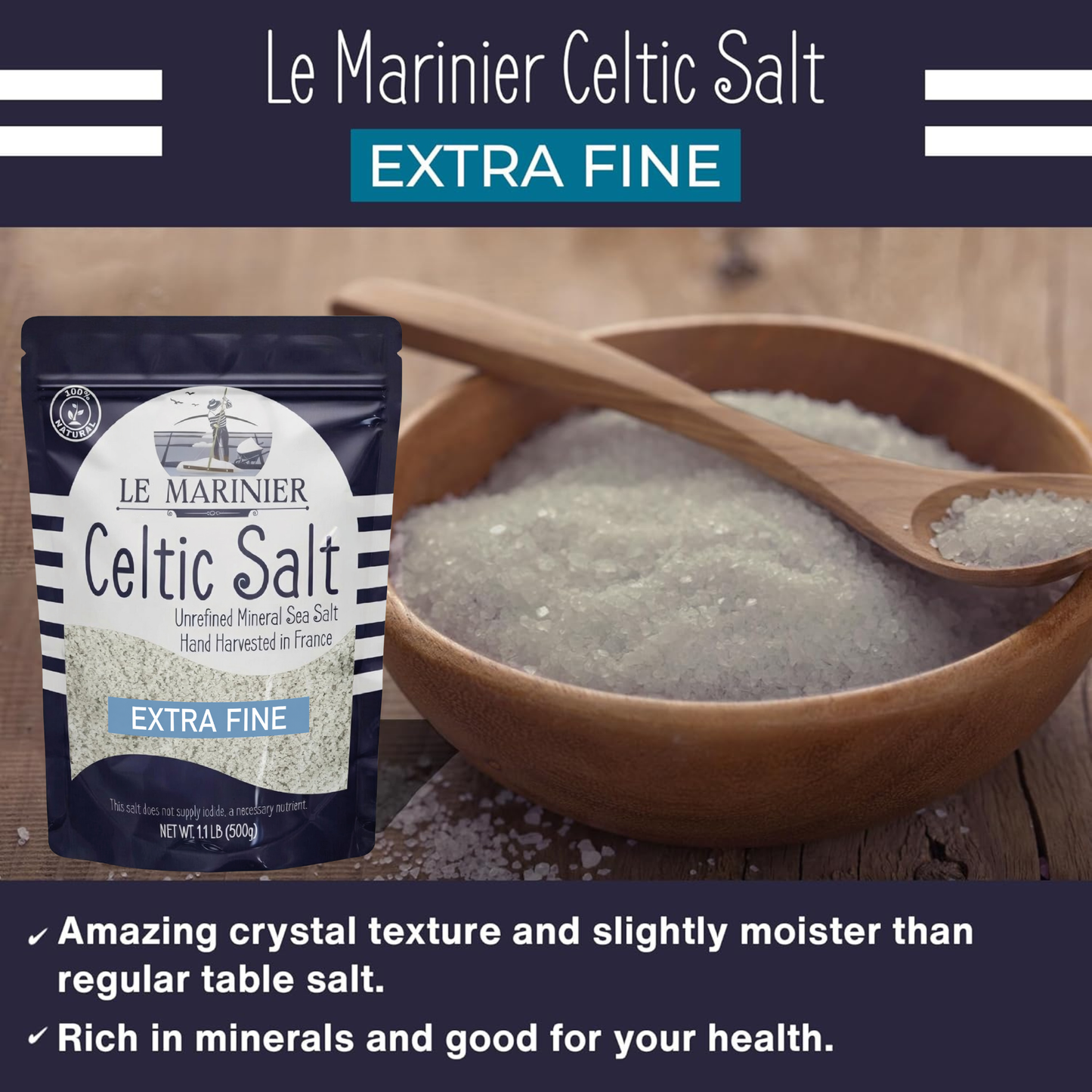 Le Marinier Celtic Salt Extra Fine - 1.1lb / 500g