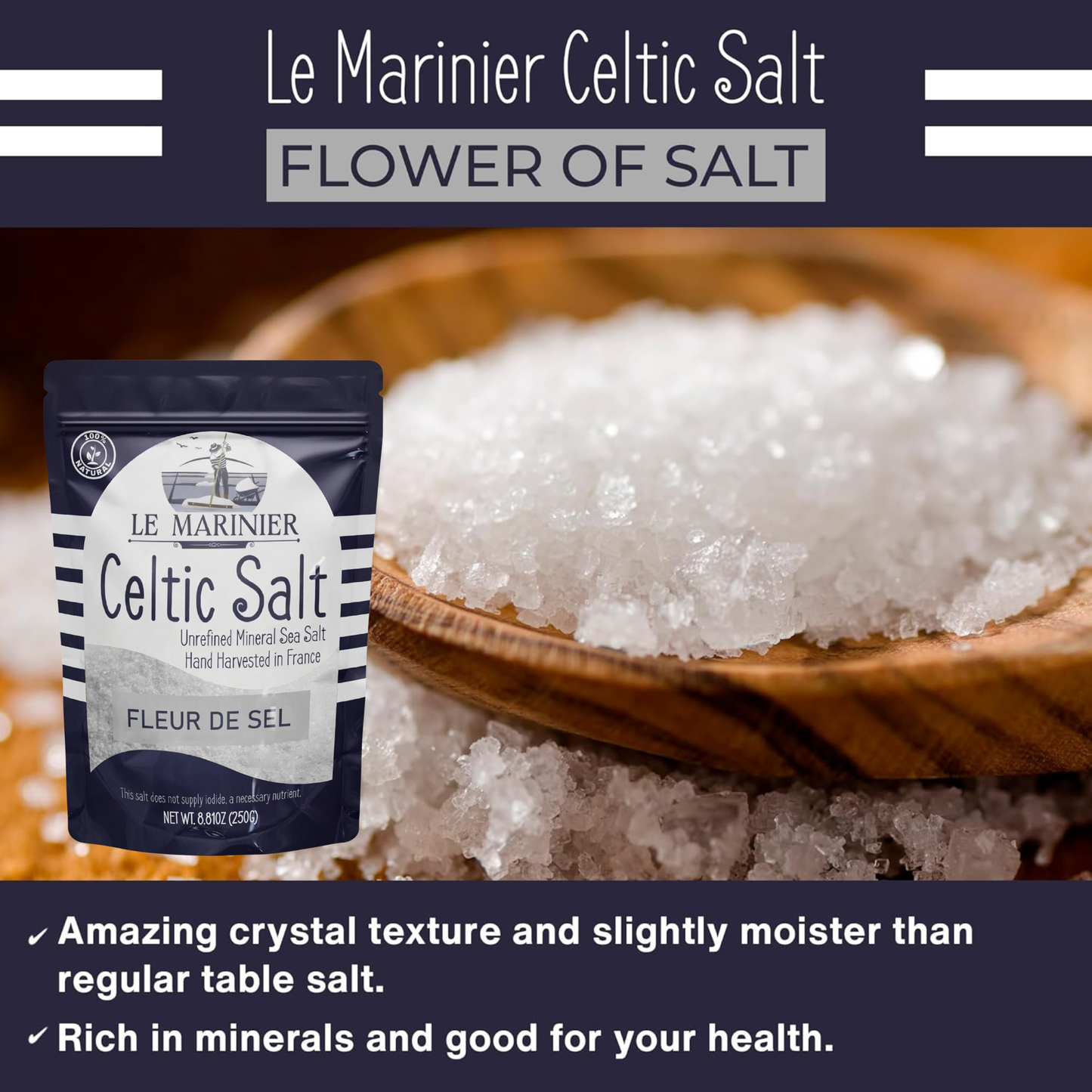 Le Marinier Fleur de Sel 0.6lb - 8.81oz.