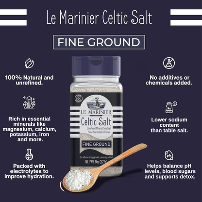 Le Marinier Celtic Salt Organic Fine Ground, 8oz.