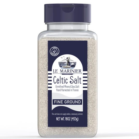 Le Marinier Celtic Salt Organic Fine Ground, 1 lb - 16oz Shaker