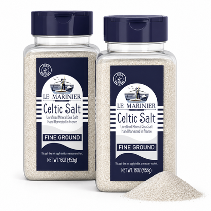 Le Marinier Celtic Salt Organic Fine Ground, 1 lb - 16oz Shaker