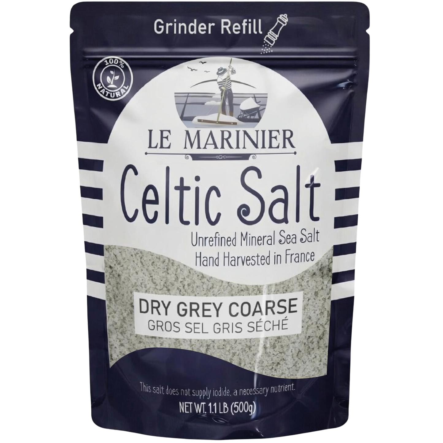 Le Marinier French Sea Salt Dry Grey Coarse, 1.1lb – (500g)