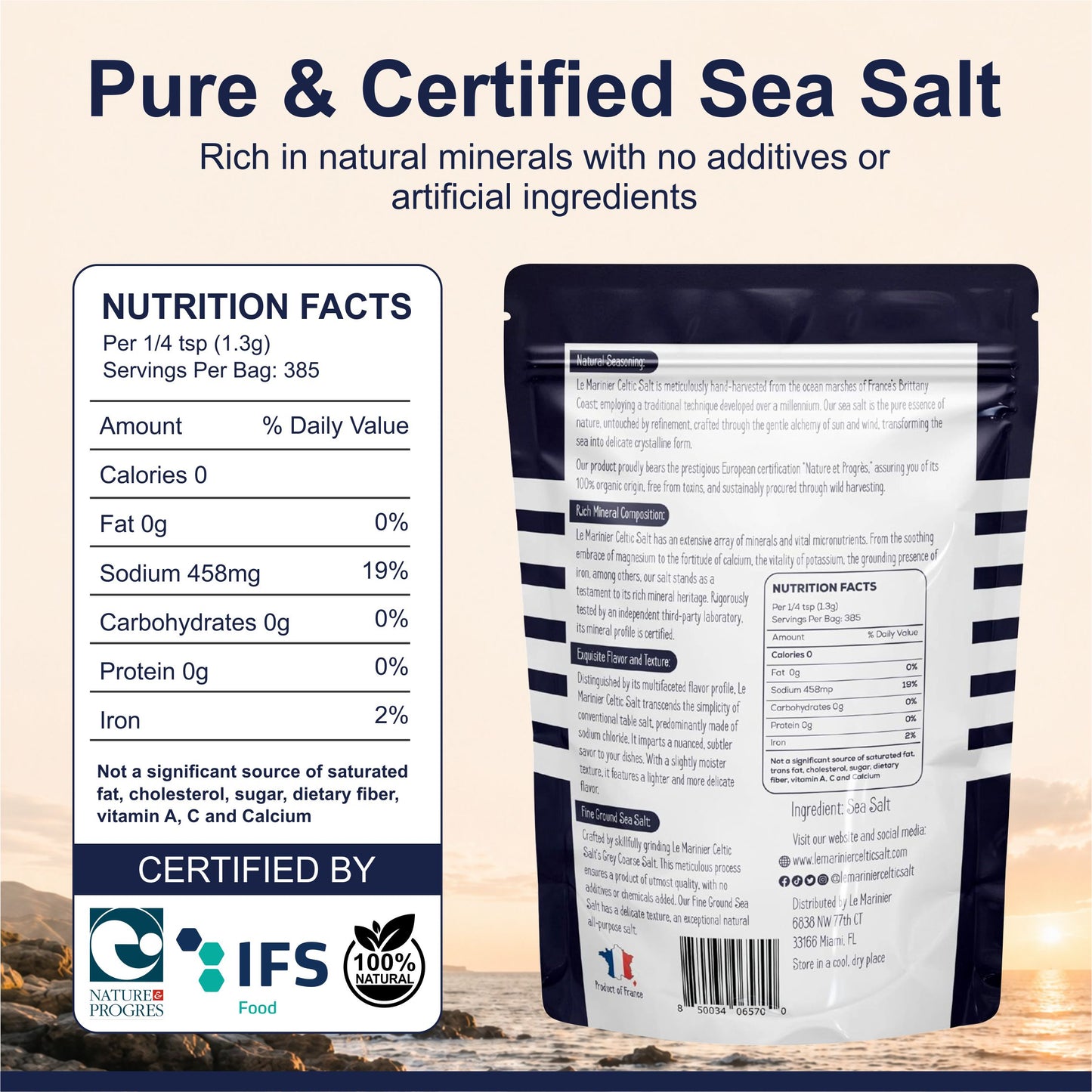 Le Marinier Celtic Salt Fine Ground - 5lb / 2.27kg