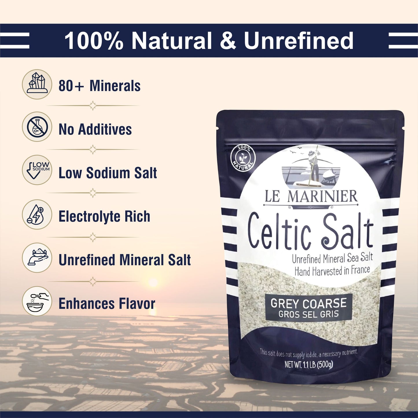 Le Marinier Celtic Salt Grey Coarse - 8.81oz / 250g